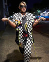 checkered queens suit