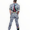 checkered queens suit