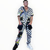 checkered queens suit